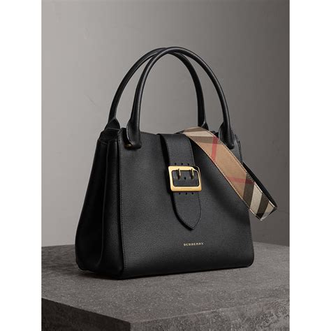 burberry society leather tote|burberry medium buckle tote.